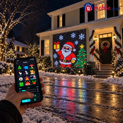 🎄 Smart LED Curtain Lights | App-Controlled Animated Christmas Wall Display ✨ - 7’ x 7’ FEET | 2x2m