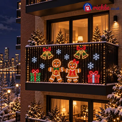 🎄 Smart LED Curtain Lights | App-Controlled Animated Christmas Wall Display ✨