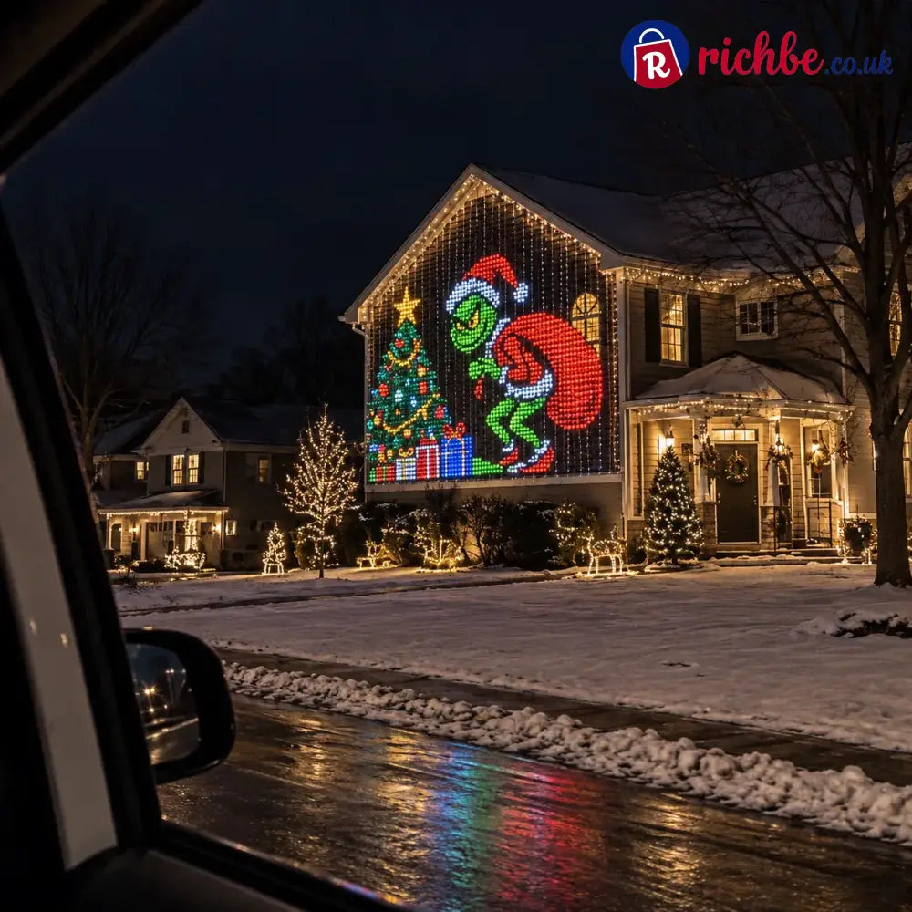 🎄 Smart LED Curtain Lights | App-Controlled Animated Christmas Wall Display ✨