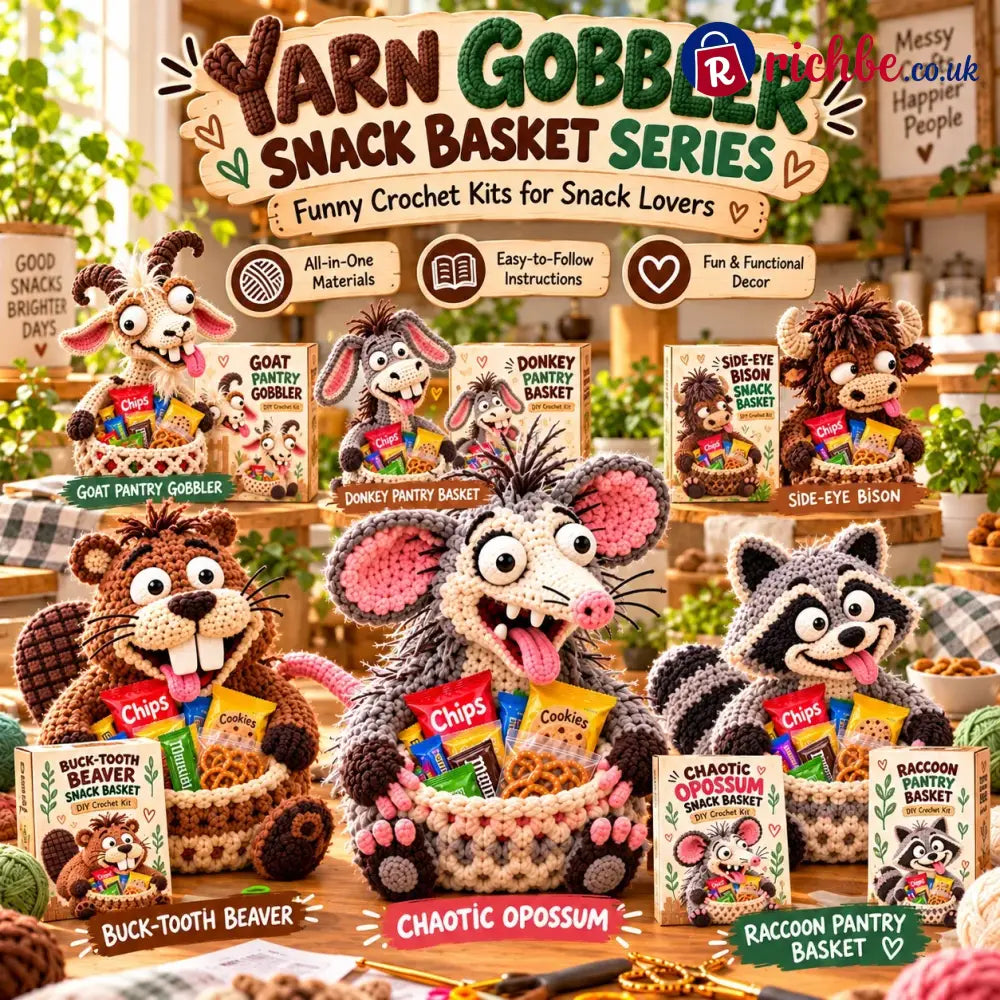 😂 Snack Attack Squad™ – Diy Crochet Funny Animal Snack Basket Collection