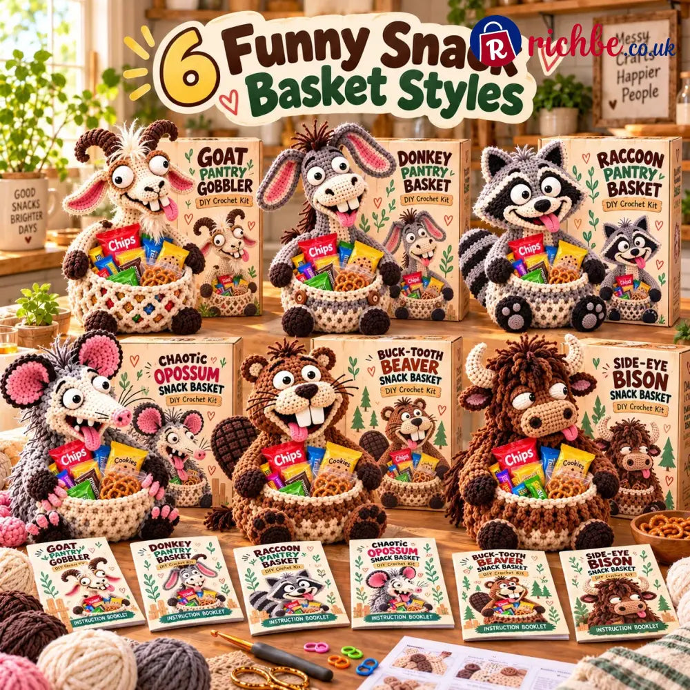 😂 Snack Attack Squad™ – Diy Crochet Funny Animal Snack Basket Collection