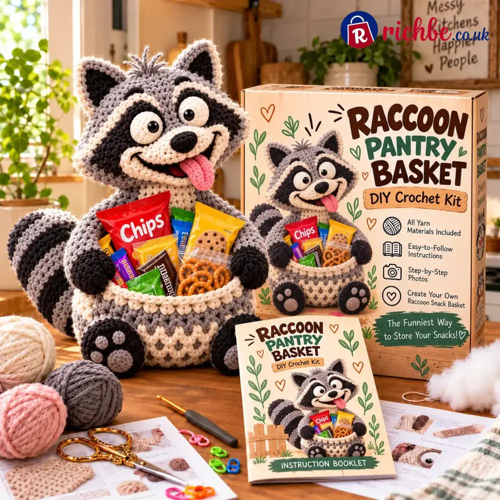😂 Snack Attack Squad™ – Diy Crochet Funny Animal Snack Basket Collection - 🦝 Snack Bandit