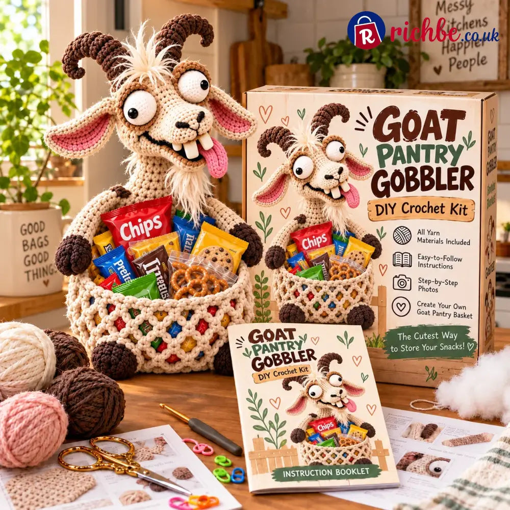 😂 Snack Attack Squad™ – Diy Crochet Funny Animal Snack Basket Collection - 🐐 Goofy Goat