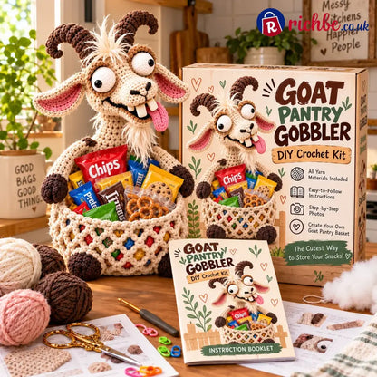 😂 Snack Attack Squad™ – Diy Crochet Funny Animal Snack Basket Collection - 🐐 Goofy Goat