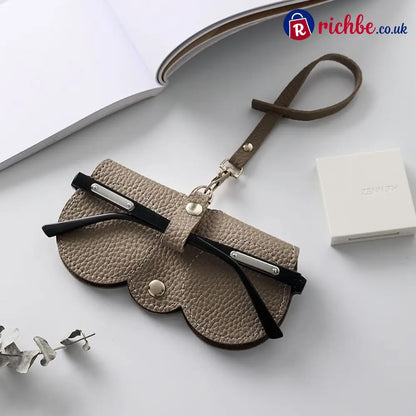 ✨Soft PU Leather Sunglasses Bag👓️ - Khaki