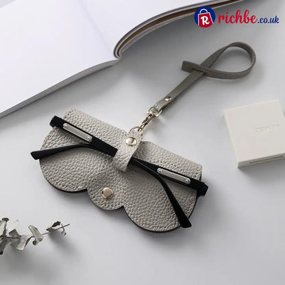 ✨Soft PU Leather Sunglasses Bag👓️ - Light gray