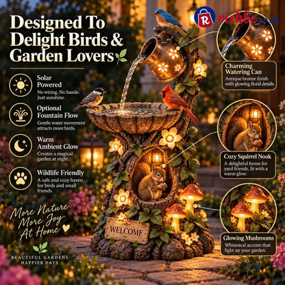 🐿️ Solar Birdbath Fountain Garden Decor – A Cozy Wildlife Haven For Your Yard