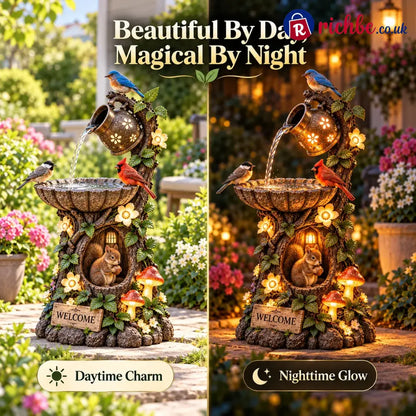 🐿️ Solar Birdbath Fountain Garden Decor – A Cozy Wildlife Haven For Your Yard