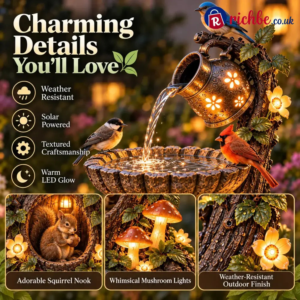 🐿️ Solar Birdbath Fountain Garden Decor – A Cozy Wildlife Haven For Your Yard