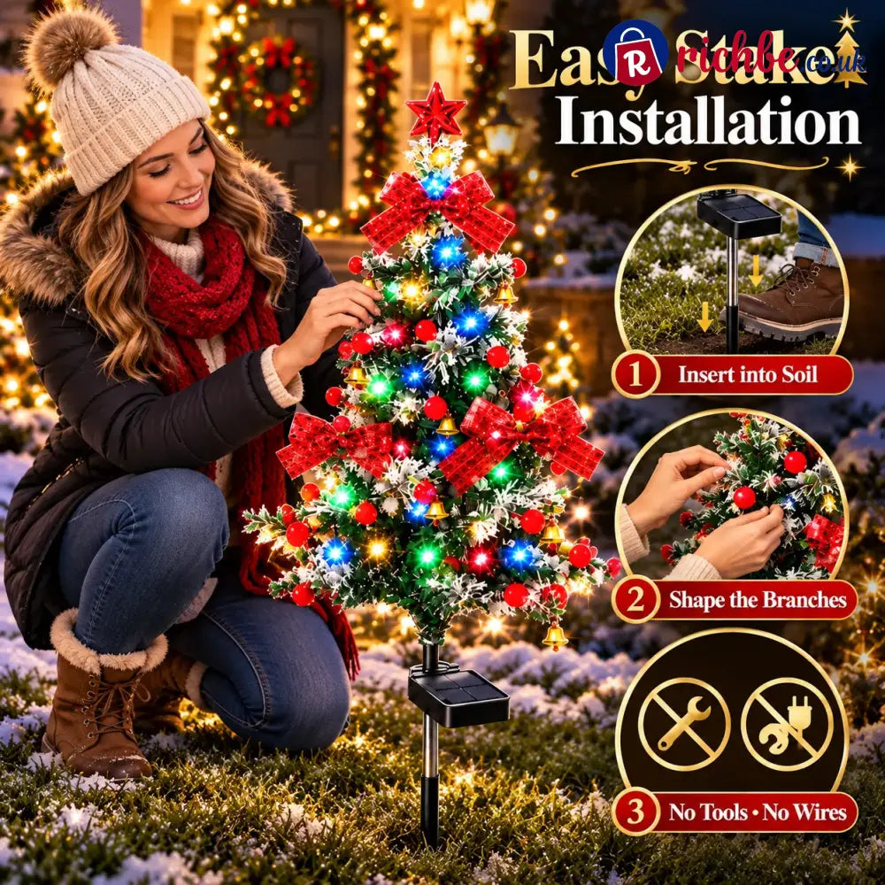 🔥 Solar Cedar Christmas Tree Lights| Festive Outdoor Holiday Decor