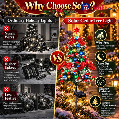 🔥 Solar Cedar Christmas Tree Lights| Festive Outdoor Holiday Decor