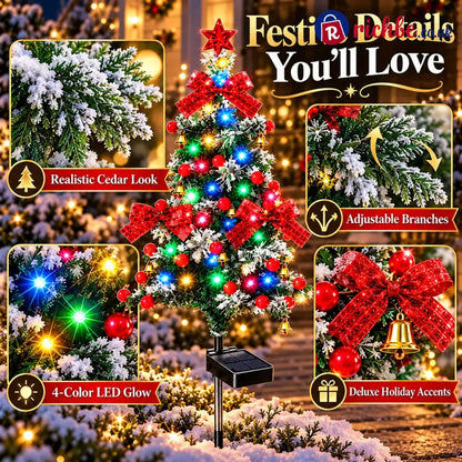 🔥 Solar Cedar Christmas Tree Lights| Festive Outdoor Holiday Decor