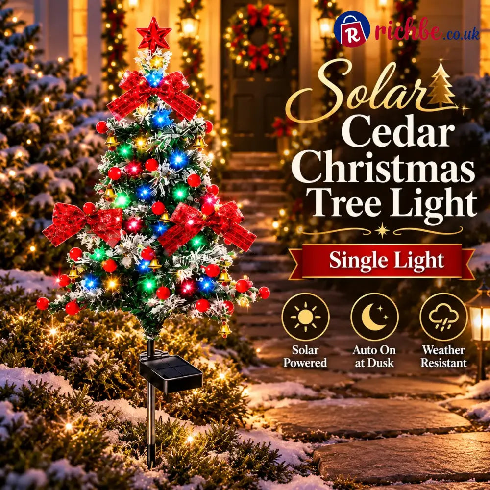🔥 Solar Cedar Christmas Tree Lights| Festive Outdoor Holiday Decor