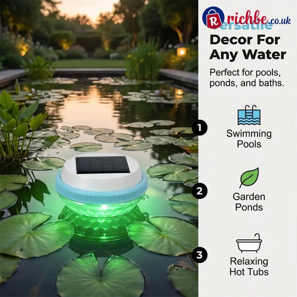 🏊 Solar Floating Pool Lights with Remote Control, RGB Colour-Changing & IP68 Waterproof - Hot products