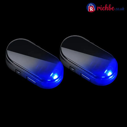 Solar Powered Car Anti-Theft Warning Light - Black Shell / Blue Light / 2-Pack - Car Accessories