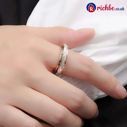 Sparkling Spinning Ring Relieves Anxiety Symbolizes Vows & Luck Waterproof & Fade-Resistant💍