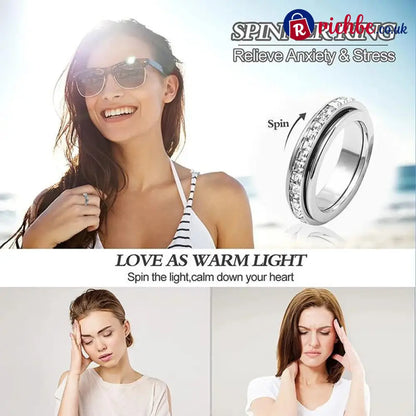 Sparkling Spinning Ring Relieves Anxiety Symbolizes Vows & Luck Waterproof & Fade-Resistant💍