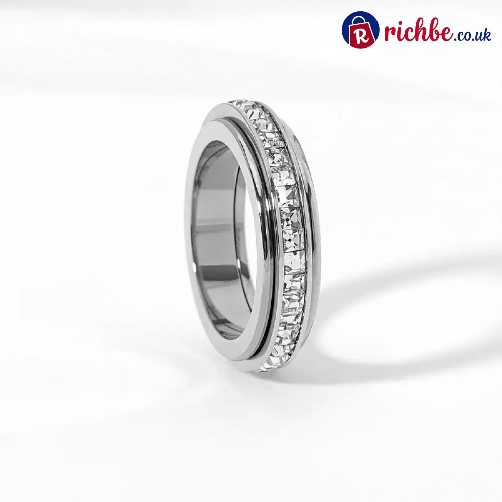 Sparkling Spinning Ring Relieves Anxiety Symbolizes Vows & Luck Waterproof & Fade-Resistant💍