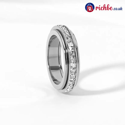 Sparkling Spinning Ring Relieves Anxiety Symbolizes Vows & Luck Waterproof & Fade-Resistant💍