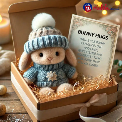 🎉Special Sale🐇Handmade Mini Bunny Hug Cute Easter Gift🎁 - Blue