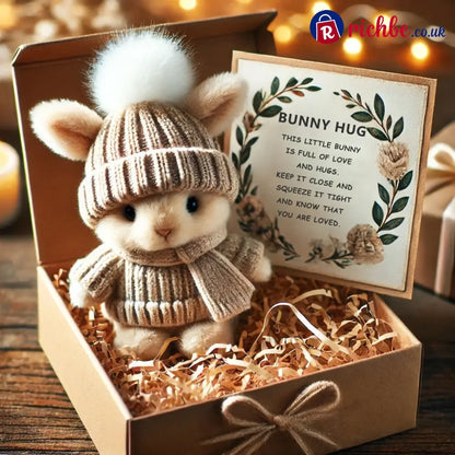 🎉Special Sale🐇Handmade Mini Bunny Hug Cute Easter Gift🎁 - Gray