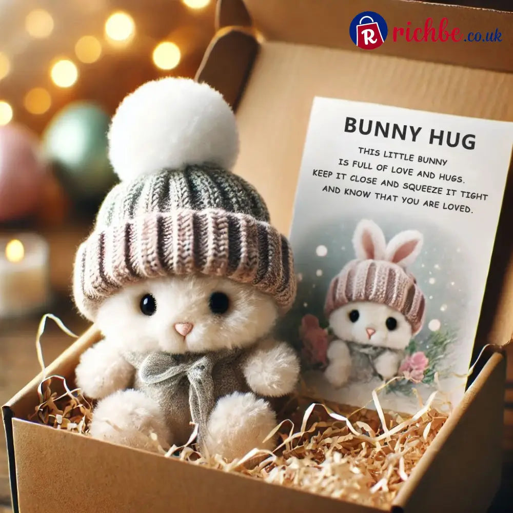 🎉Special Sale🐇Handmade Mini Bunny Hug Cute Easter Gift🎁 - White