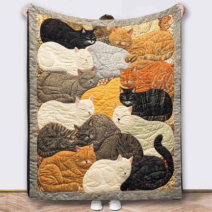 🥰2026 HOT SALE-48% OFF!!🐈Cozy 9‑Panel Sleeping Cats Blanket – Ultra‑Soft Flannel, Reversible Design, Perfect for Sofa, Bed & Travel 🌙✨