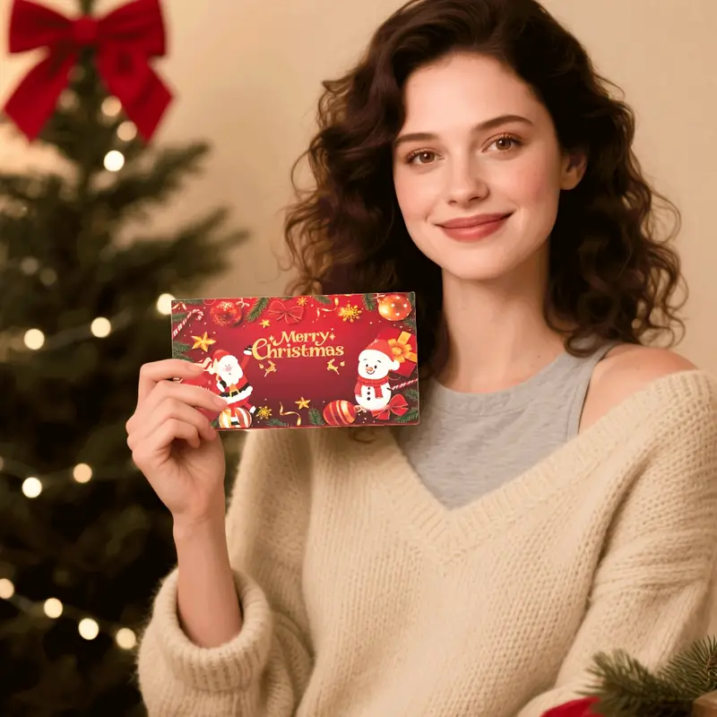 🎅 Christmas Money Envelope for Cash,Creative Folding Money Holder with 6 Slots,Luxury Paper Cash Gift Card Holder, DIY HolidayMoney Gift Envelope for Xmas, Women Men GirlsBoys Mom Dad