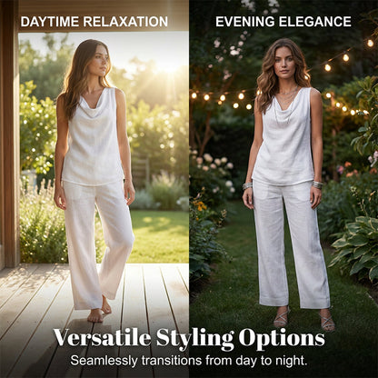 🌙 Elegant Cowl Neck Lounge Set – Soft knit & relaxed fit