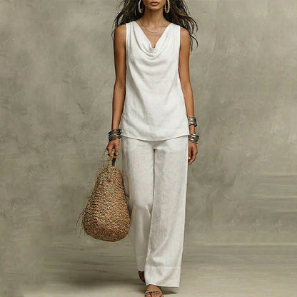 🌙 Elegant Cowl Neck Lounge Set – Soft knit & relaxed fit