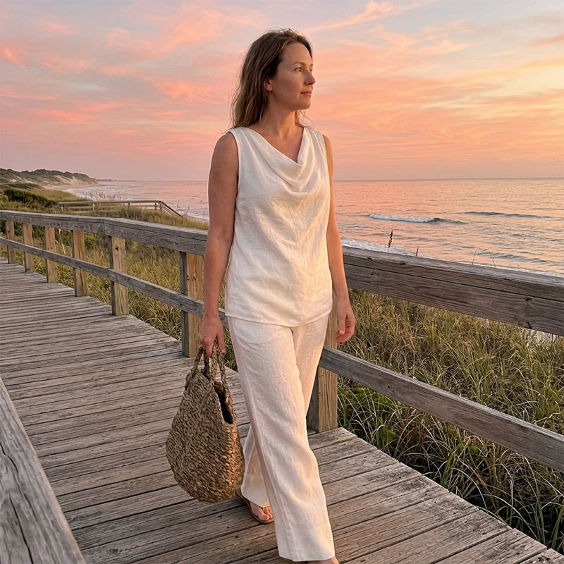 🌙 Elegant Cowl Neck Lounge Set – Soft knit & relaxed fit