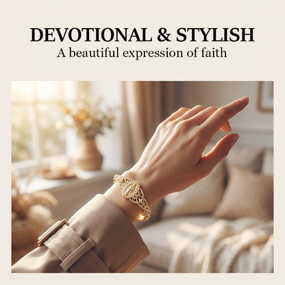 Elegant Hollow Flower Virgin Mary Bracelet ✨