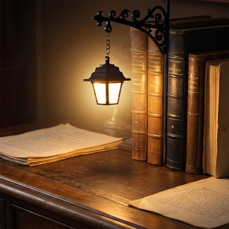 Miniature Retro Streetlight Bookend Light 📖✨
