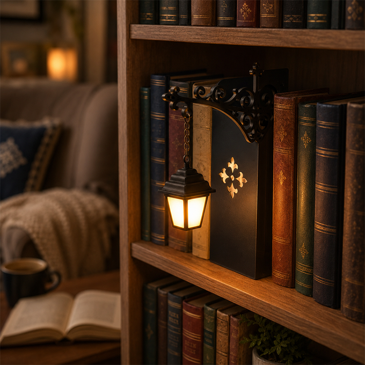 Miniature Retro Streetlight Bookend Light 📖✨