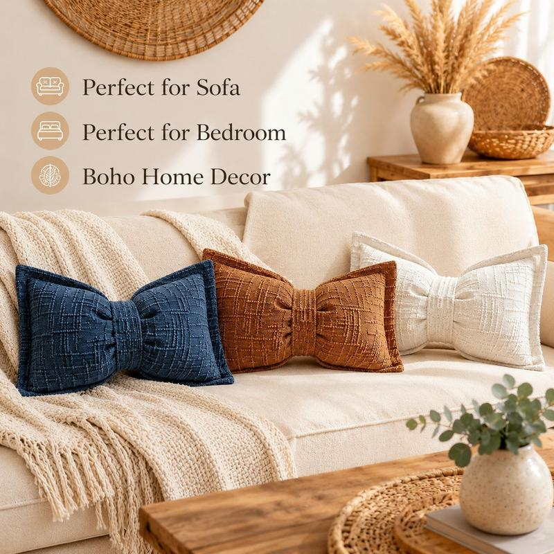 🎀 49% OFF NOW! 🛋️ Soft Chenille Bow-Shaped Throw Pillow – Ultra-soft, plush & decorative – Perfect for sofas, beds & cozy corners ✨