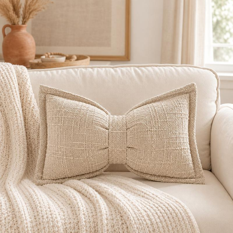 🎀 49% OFF NOW! 🛋️ Soft Chenille Bow-Shaped Throw Pillow – Ultra-soft, plush & decorative – Perfect for sofas, beds & cozy corners ✨