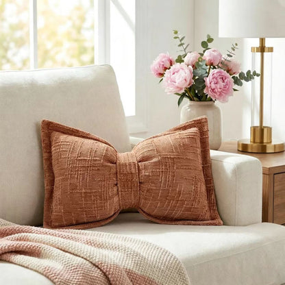 🎀 49% OFF NOW! 🛋️ Soft Chenille Bow-Shaped Throw Pillow – Ultra-soft, plush & decorative – Perfect for sofas, beds & cozy corners ✨