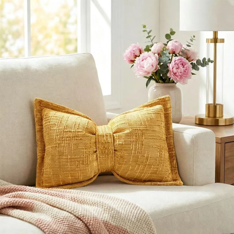 🎀 49% OFF NOW! 🛋️ Soft Chenille Bow-Shaped Throw Pillow – Ultra-soft, plush & decorative – Perfect for sofas, beds & cozy corners ✨