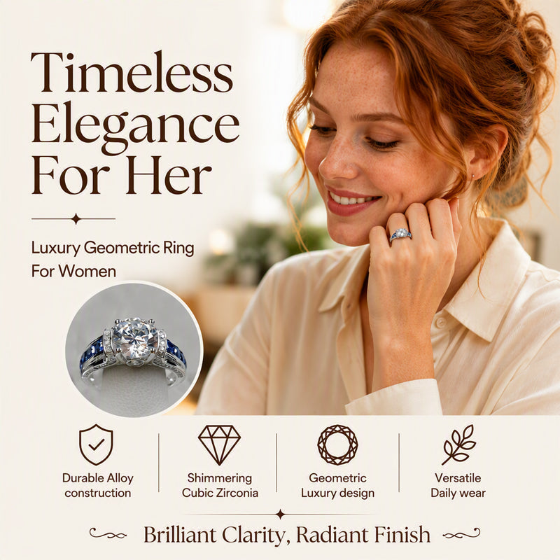 📢📢50% OFF !! ⏰Elegant Cubic Zirconia Cocktail Ring