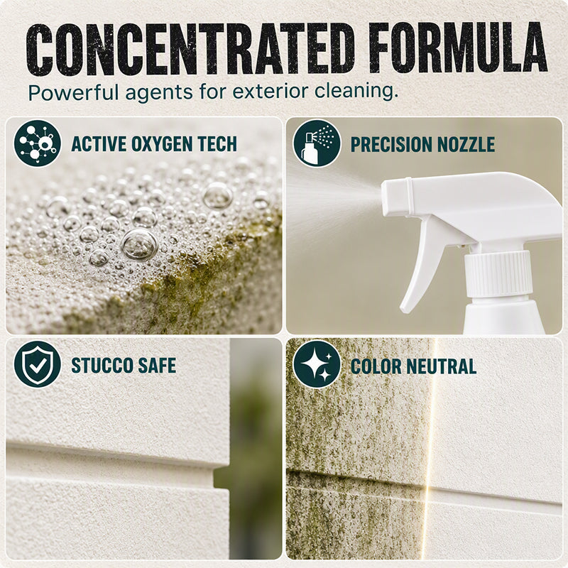 🧽50% OFF NOW! Fast‑Acting Wall Mold Remover Spray, Deep Penetrating Exterior Wall Cleaner, Efficient Black Mold & Green Algae Stain Remover for Outdoor Wall Surfaces