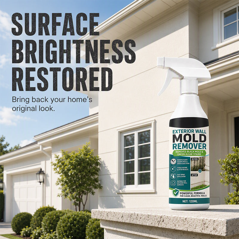 🧽50% OFF NOW! Fast‑Acting Wall Mold Remover Spray, Deep Penetrating Exterior Wall Cleaner, Efficient Black Mold & Green Algae Stain Remover for Outdoor Wall Surfaces