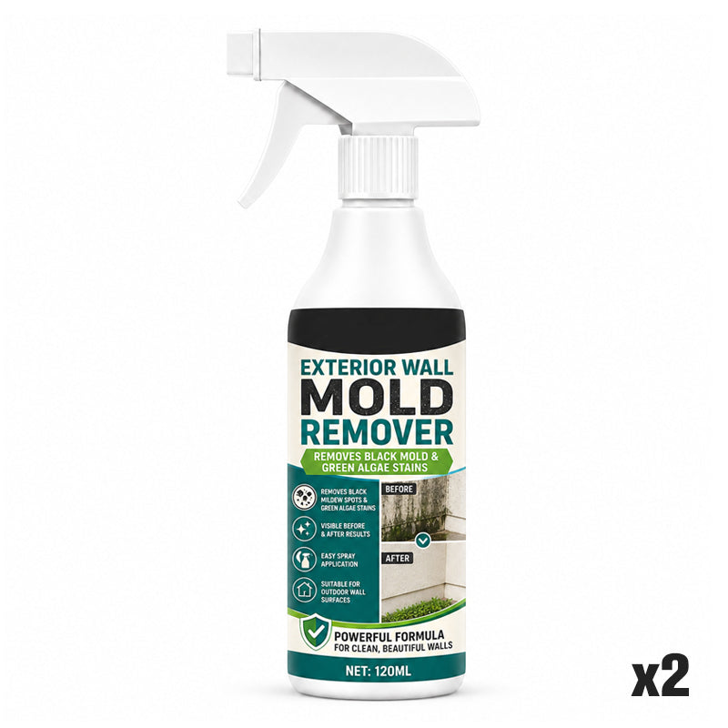 🧽50% OFF NOW! Fast‑Acting Wall Mold Remover Spray, Deep Penetrating Exterior Wall Cleaner, Efficient Black Mold & Green Algae Stain Remover for Outdoor Wall Surfaces