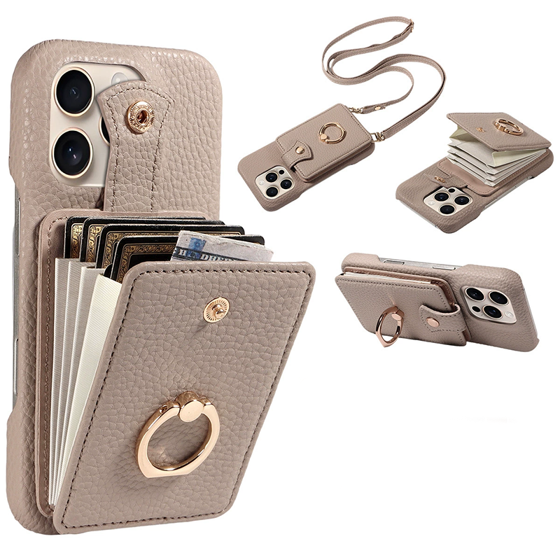 🎉 LIMITED TIME 50% OFF! 📱 Crossbody Wallet Phone Case – RFID Blocking, Accordion Card Slot & Detachable Strap – Litchi Pattern PU Leather ✨