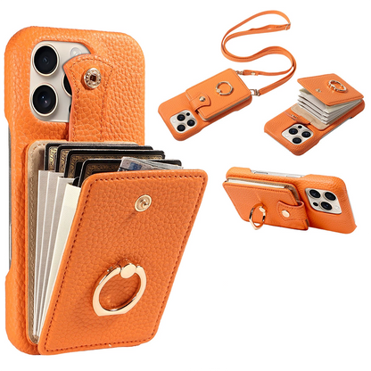 🎉 LIMITED TIME 50% OFF! 📱 Crossbody Wallet Phone Case – RFID Blocking, Accordion Card Slot & Detachable Strap – Litchi Pattern PU Leather ✨