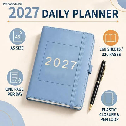 📢📢48% OFF !! ⏰A5 2027 One‑Day‑Per‑Page Diary Notebook ✨