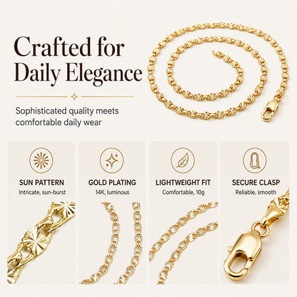✨Women's Elegant Gold Plated Flat Chain Necklace