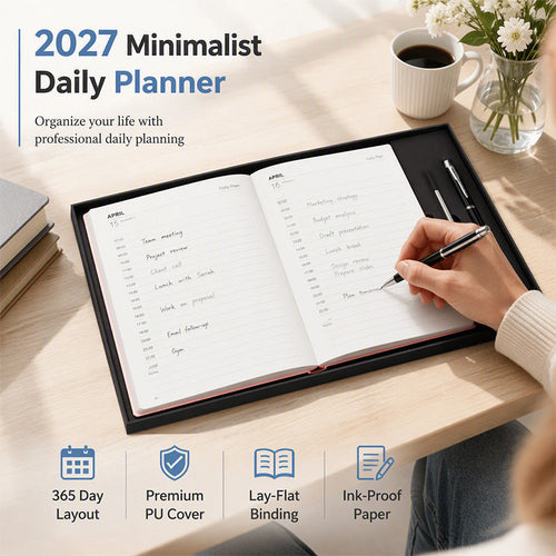 📢40% OFF !! ⏰2026 Sale 🖐️2027 Minimalist Daily Planner Notebook