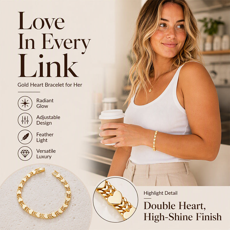 🌸 🌸Women's Elegant Heart Link Bracelet