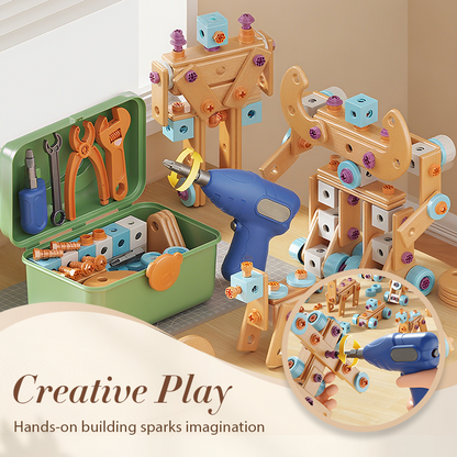 🥳2026 HOT SALE🥳💞50K+ SOLD! 🔧🧒 50% OFF! Children's Educational DIY Tool Kit – STEM building set with electric drill, 124+ pcs & storage box. Encourages creativity, logic & fine motor skills – perfect for little builders! 🛠️✨