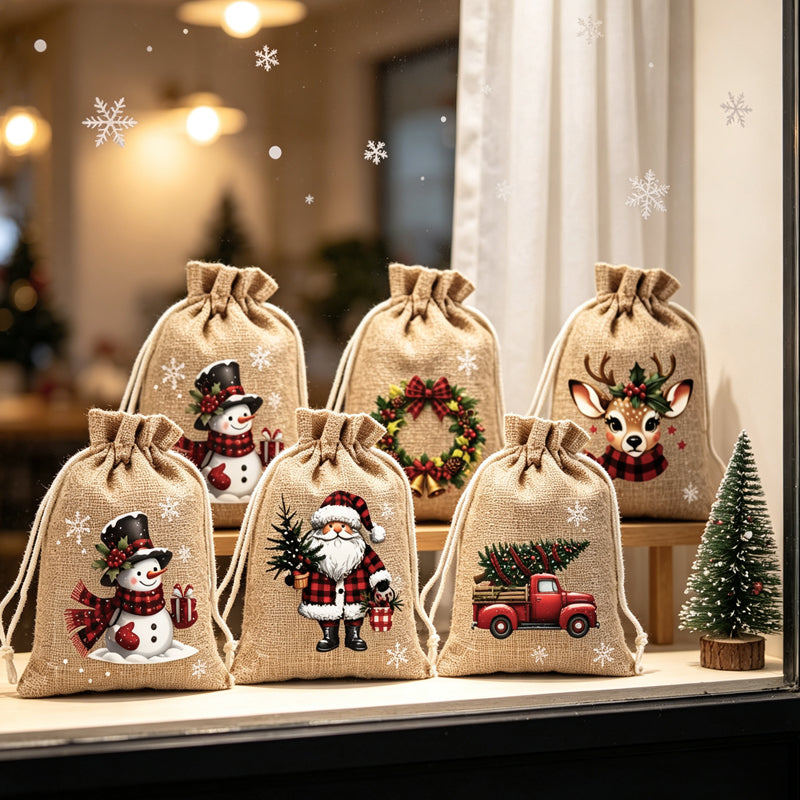 📢📢49% OFF !! ⏰Christmas Drawstring Gift Bags